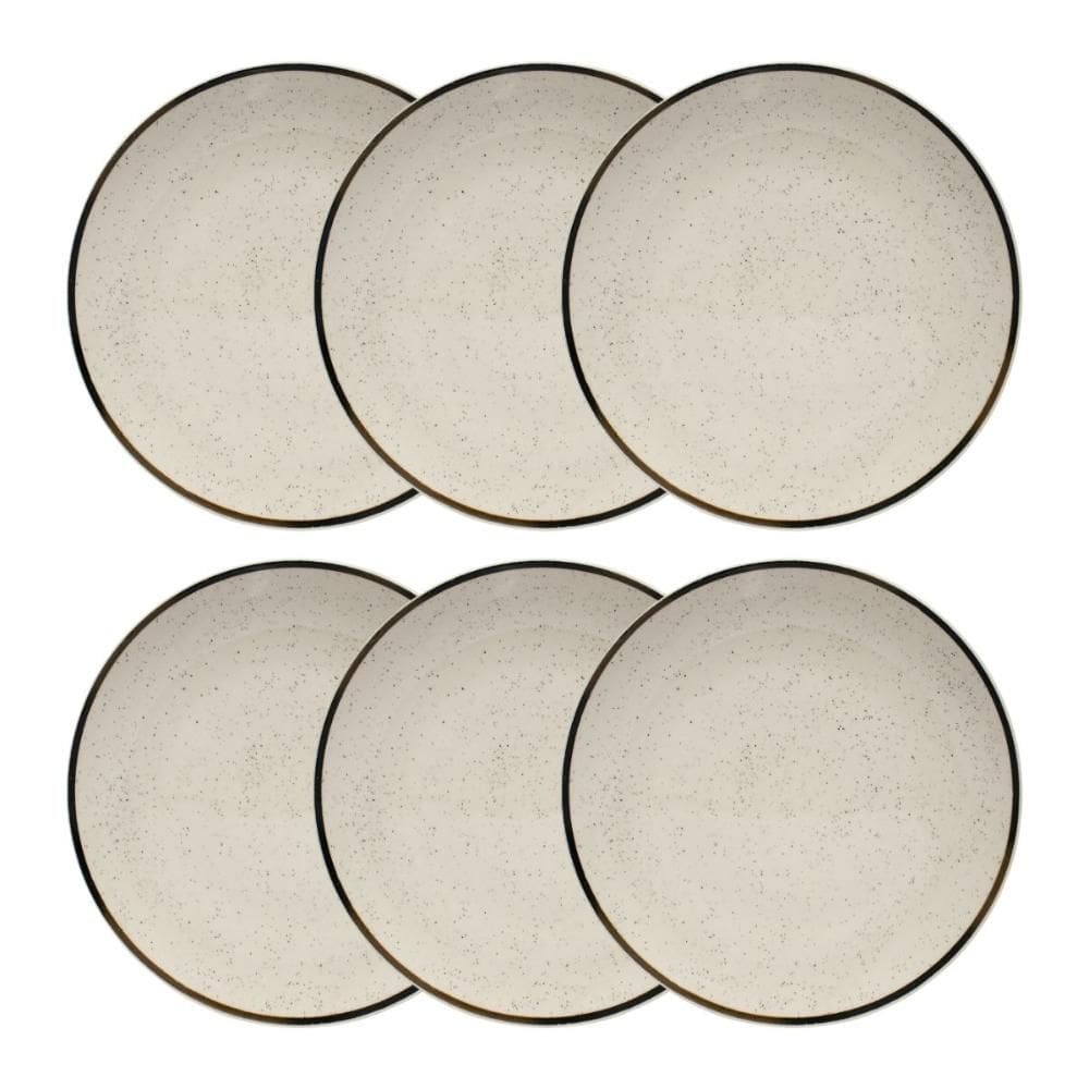 Conjunto 6 Pratos Rasos 26cm Brisa Cerâmica Oxford
