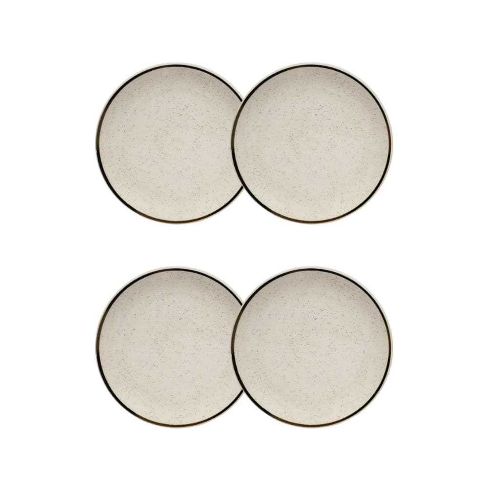 Conjunto 4 Pratos de Sobremesa 18,5 cm Brisa Cerâmica Oxford