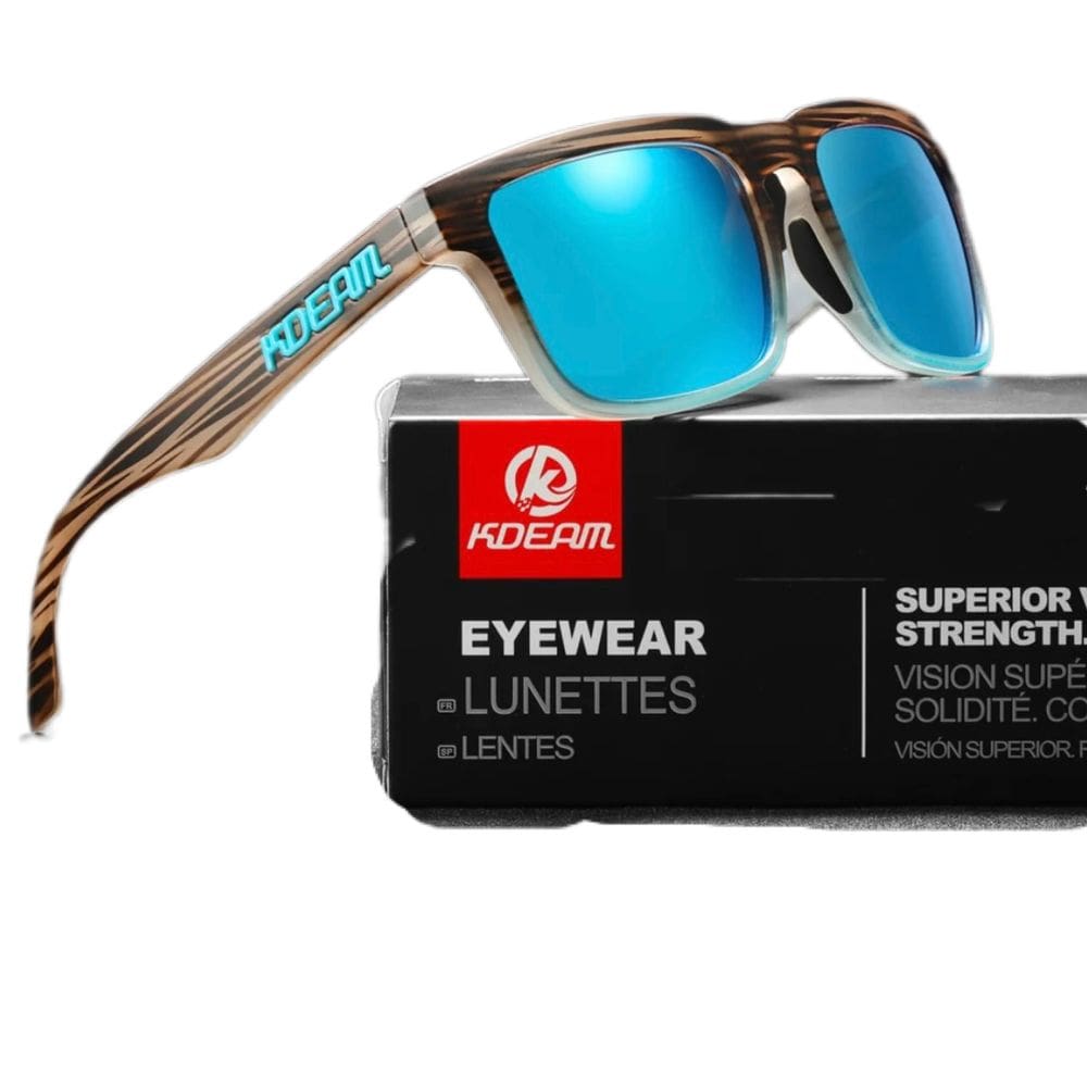 Óculos De Sol Esportivo Polarizado Kdeam C19 Mirrored Ice blue