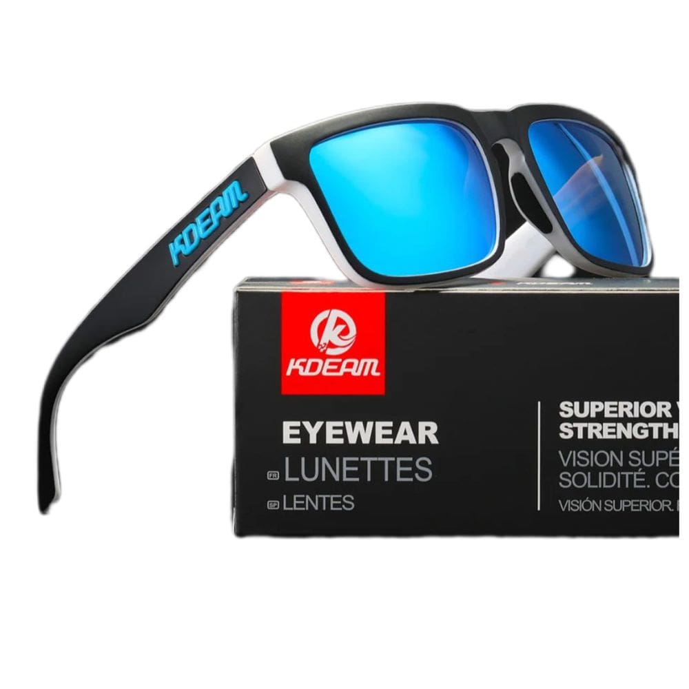 Óculos De Sol Esportivo Polarizado Kdeam C8 Mirror Ice Blue