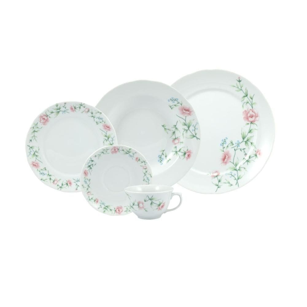 Jogo de Jantar 40 Peças Chá Tereza Porcelana Schmidt
