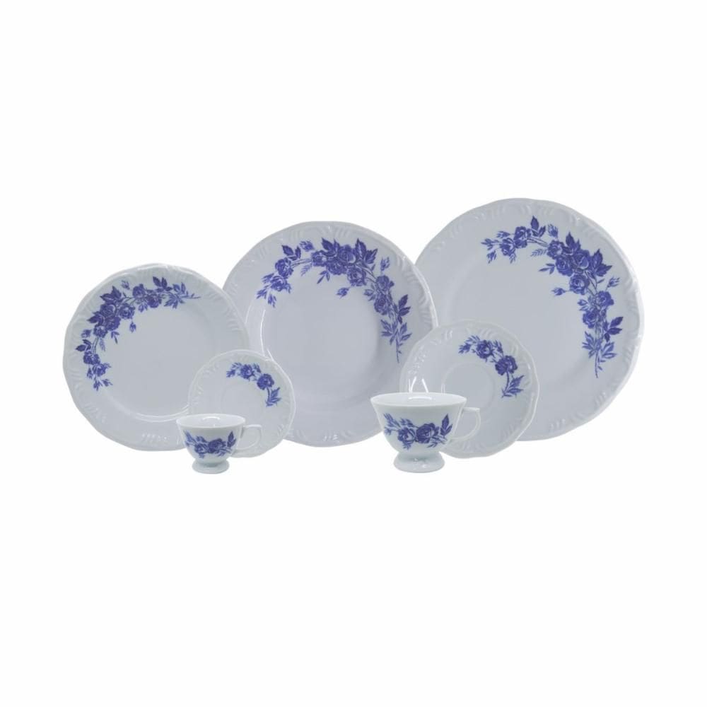 Jogo de Jantar 84 Peças Chá Café Cora Porcelana Schmidt