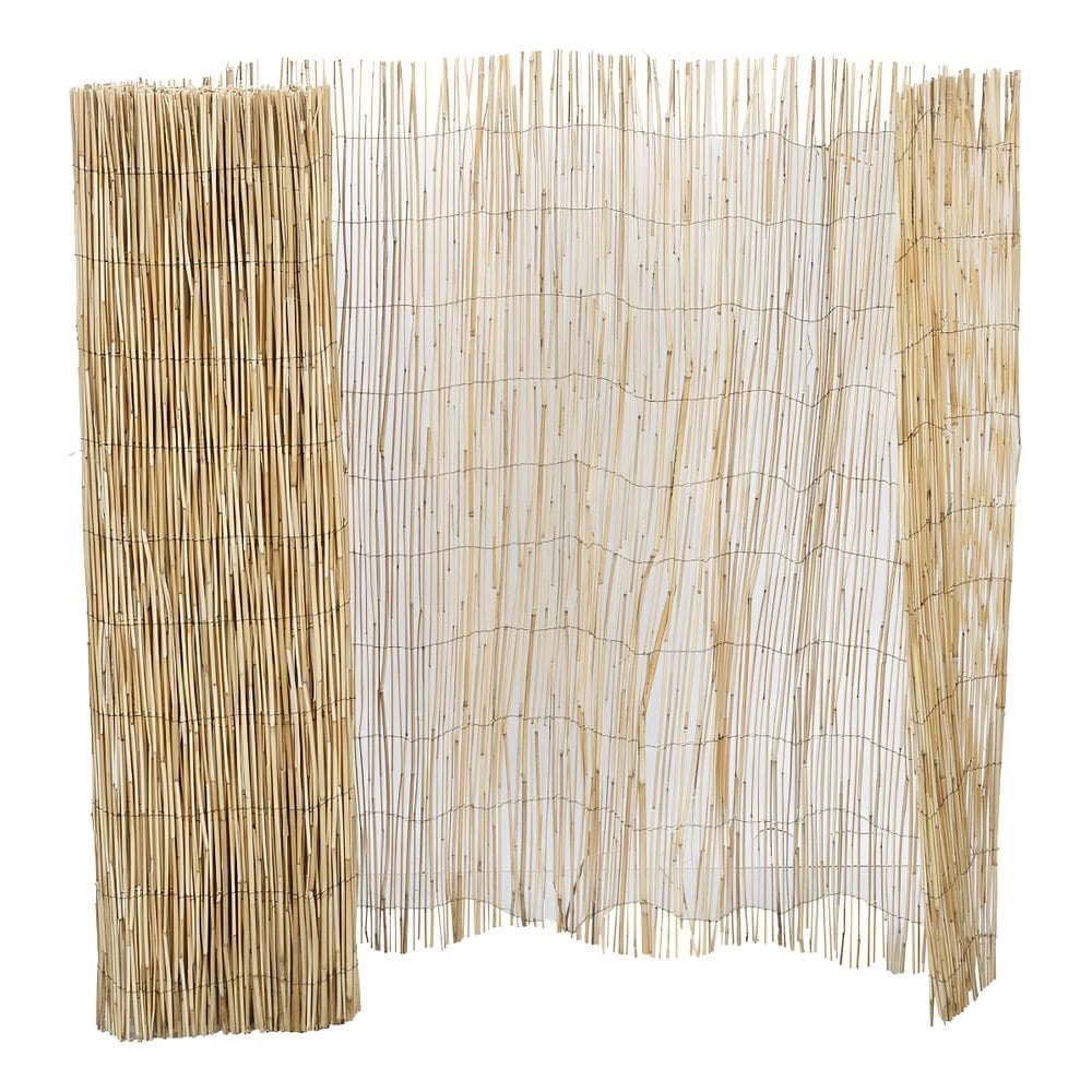 Cerca De Fibra Natural Bege Para Jardim 100x500 Cm