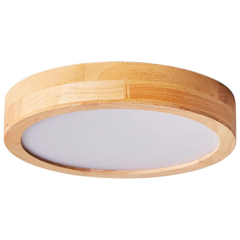 Plafon de Sobrepor Redondo Estilo Madeira 30cm Led 20W 3 em 1 Bivolt 16120-PL