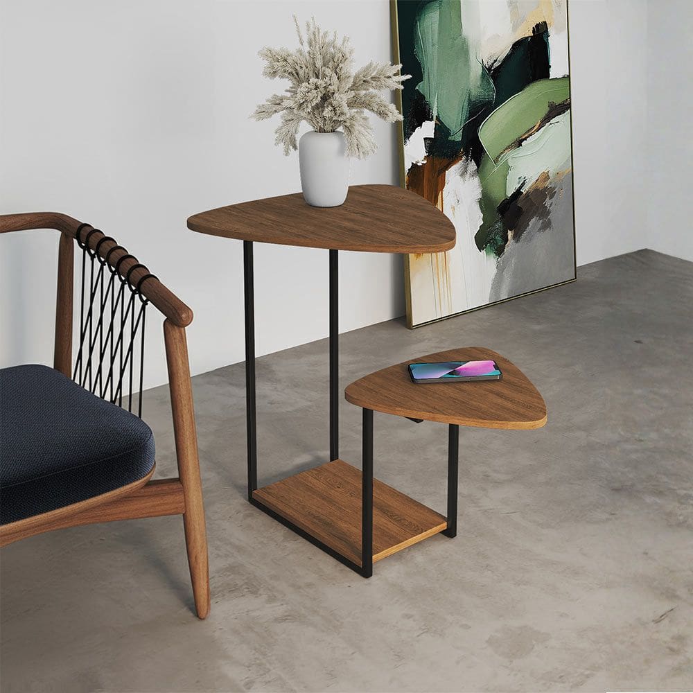 Mesa de Canto Lateral Ferro Preto Estilo Esfiha Cibele Freijó