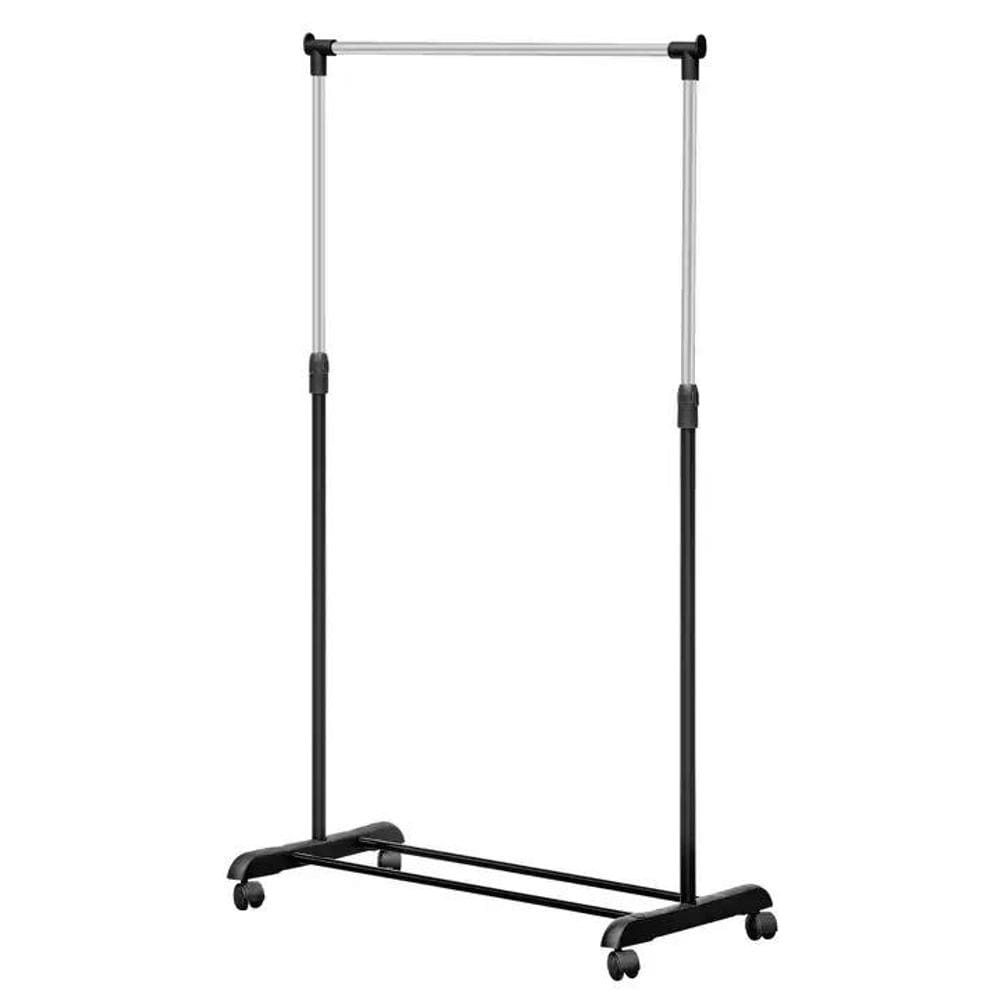 Guarda Roupas Arara Cabideiro Com Sapateira Prateleira Telecospica Ajustavel Inox Rodinhas