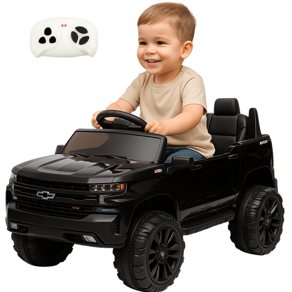 Carro Eletrico Bang Toys Chevrolet Silverado Preto 12V Controle