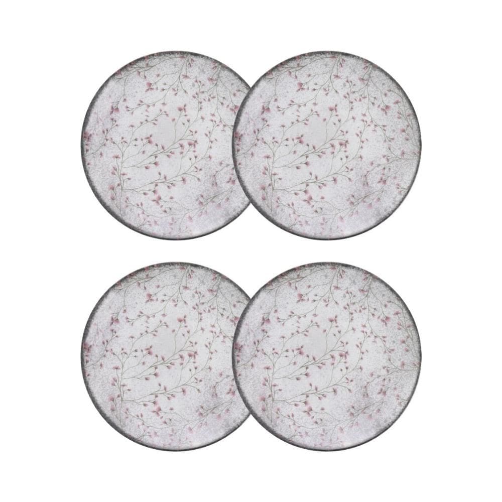 Conjunto 4 Pratos Sobremesa 19cm Porcelana Floralis Tramontina