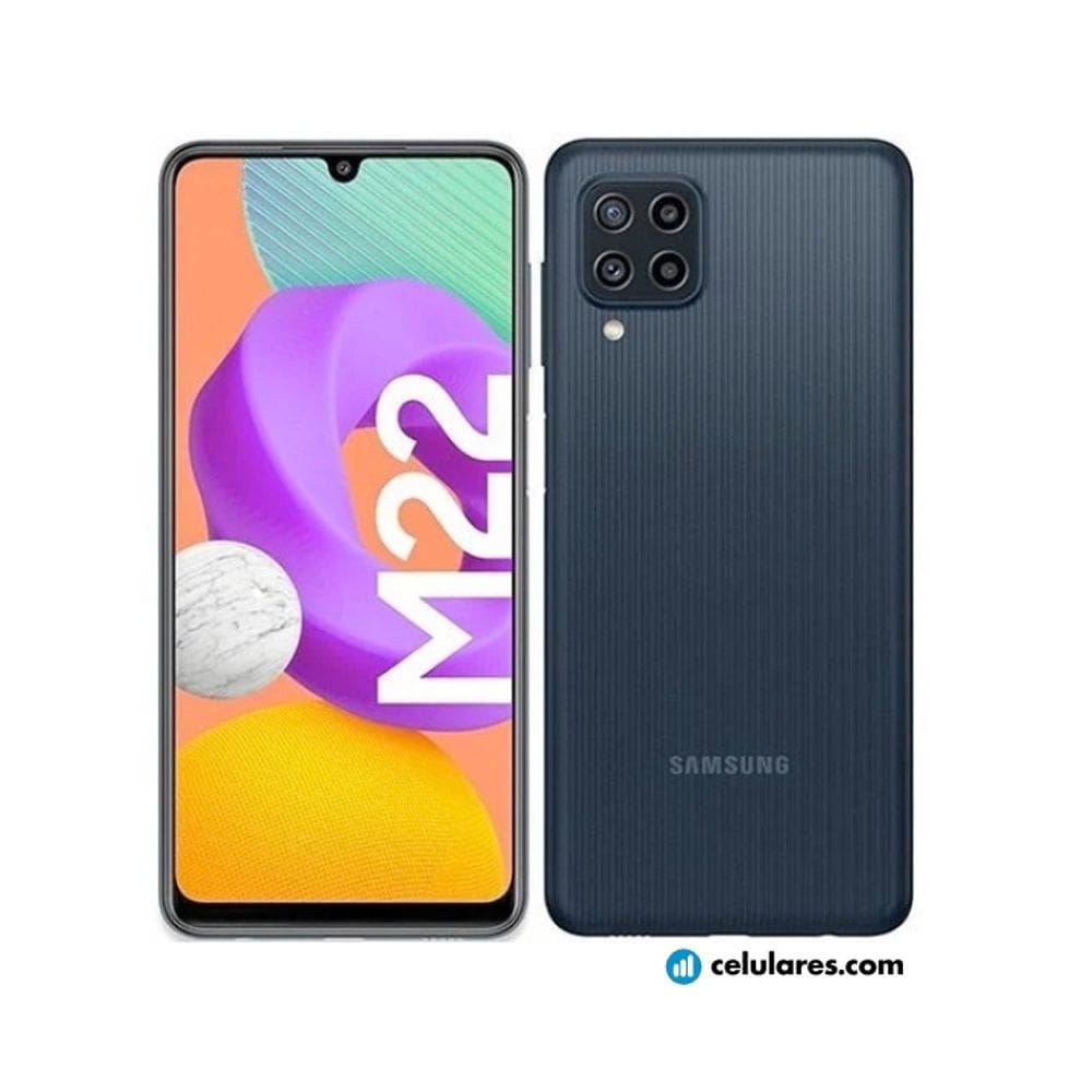 Smartphone Samsung Galaxy M22 4G 128GB 4GB RAM Câm.Quádrupla Traseira Tela 6.4 Bateria 5000mA