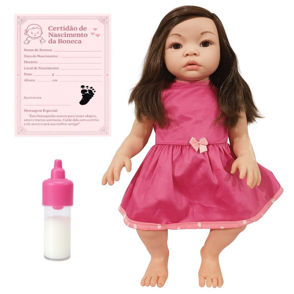 Kit Boneca Baby Kiss Sid Nyl 1346 Brinquedo Bebê C/ Certidão