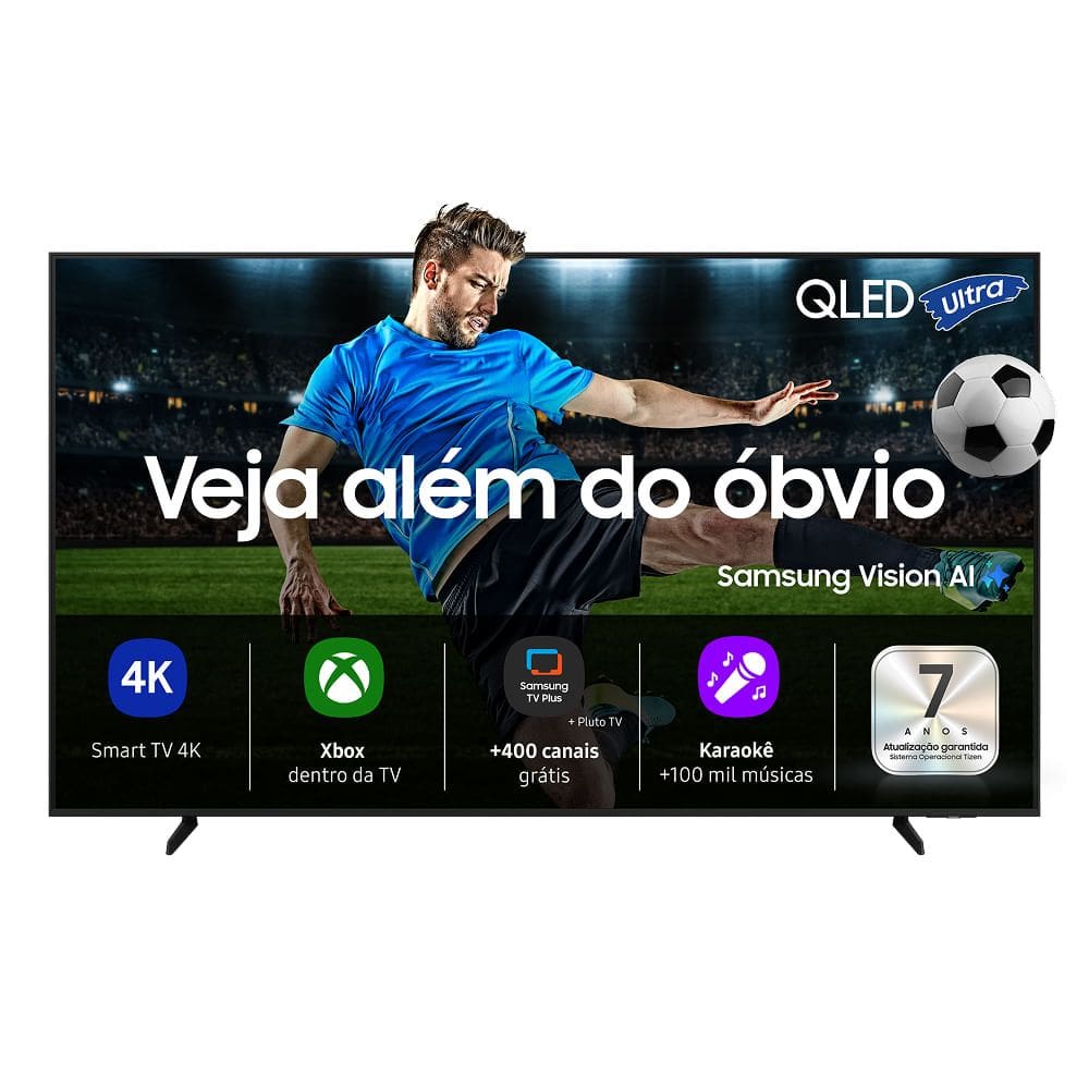 Samsung Vision AI TV 65” QLED Ultra 4K Q7F 2025, Pontos Quânticos, Processador com AI, Art Store, Alexa