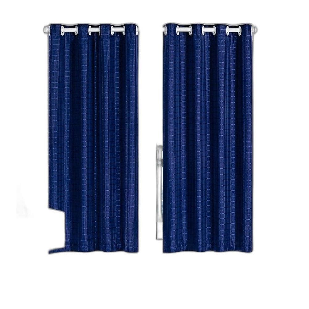 Cortina Voil Xadrez Sala, Quarto E Cozinha 5,00 X 2,80 Azul