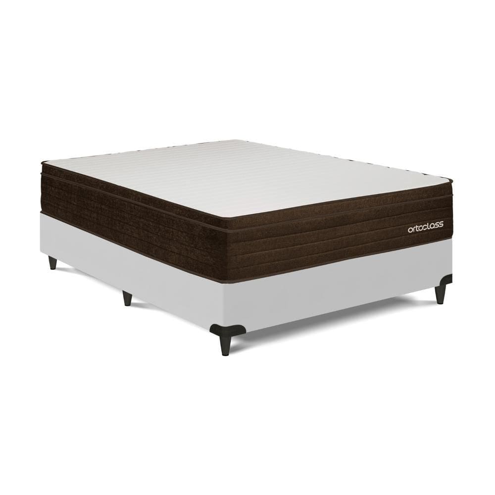 Cama Box e Colchão Poli Ortop D28- Casal(138x188)- Ortoclass