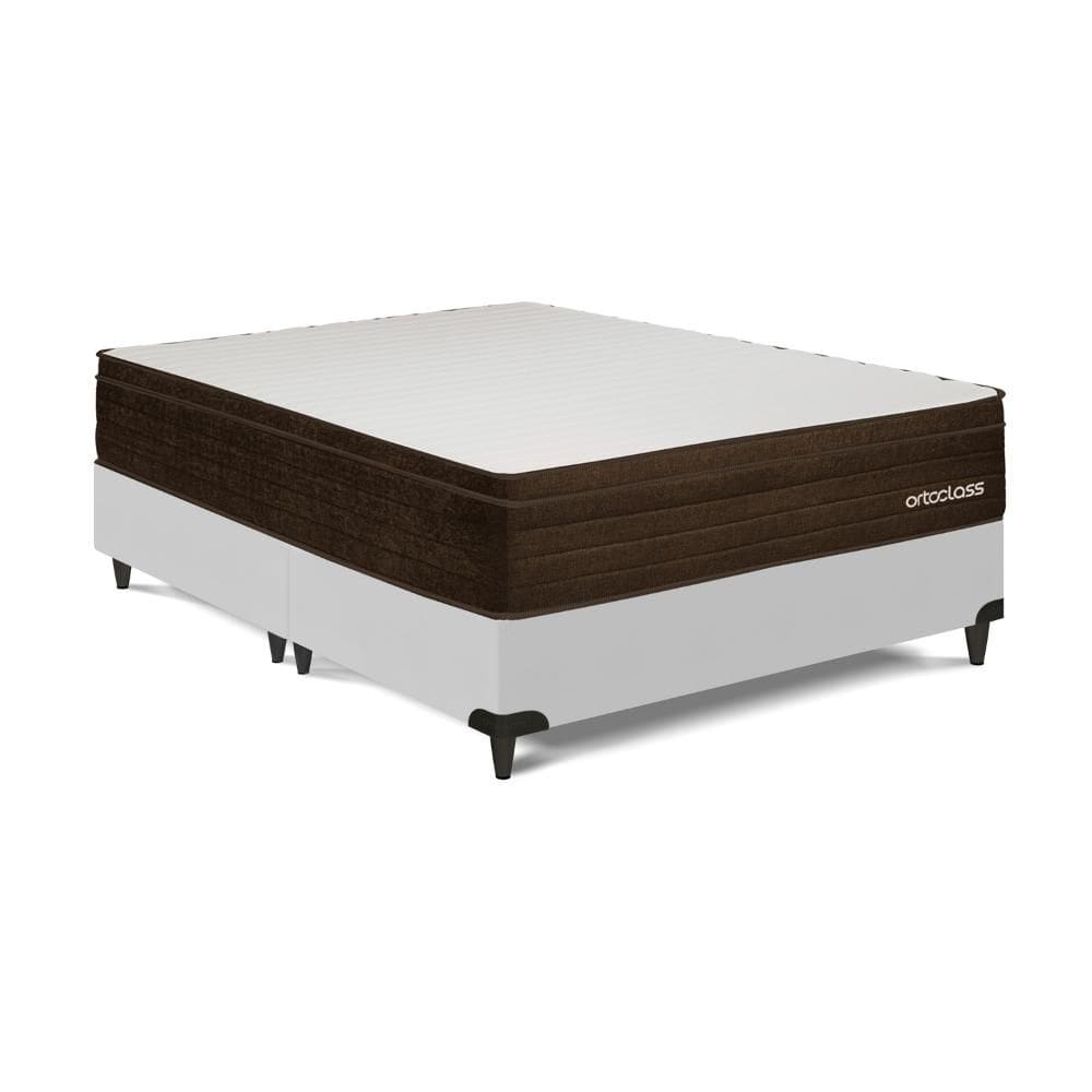 Cama Box e Colchão Poli Ortop D28- Queen(158x198)- Ortoclass
