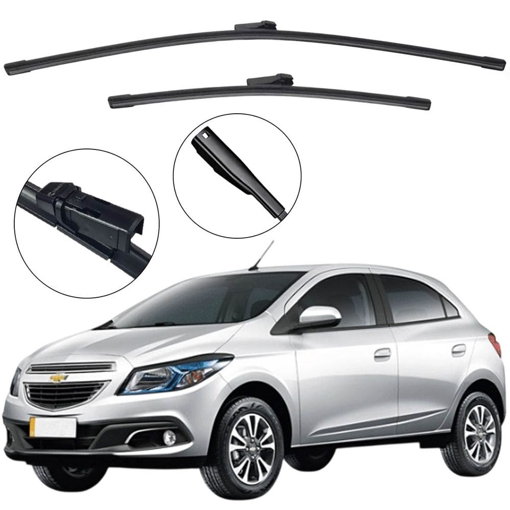 Kit Palheta Dianteira Onix 2013 a 2017 Limpador de Parabrisa de Silicone