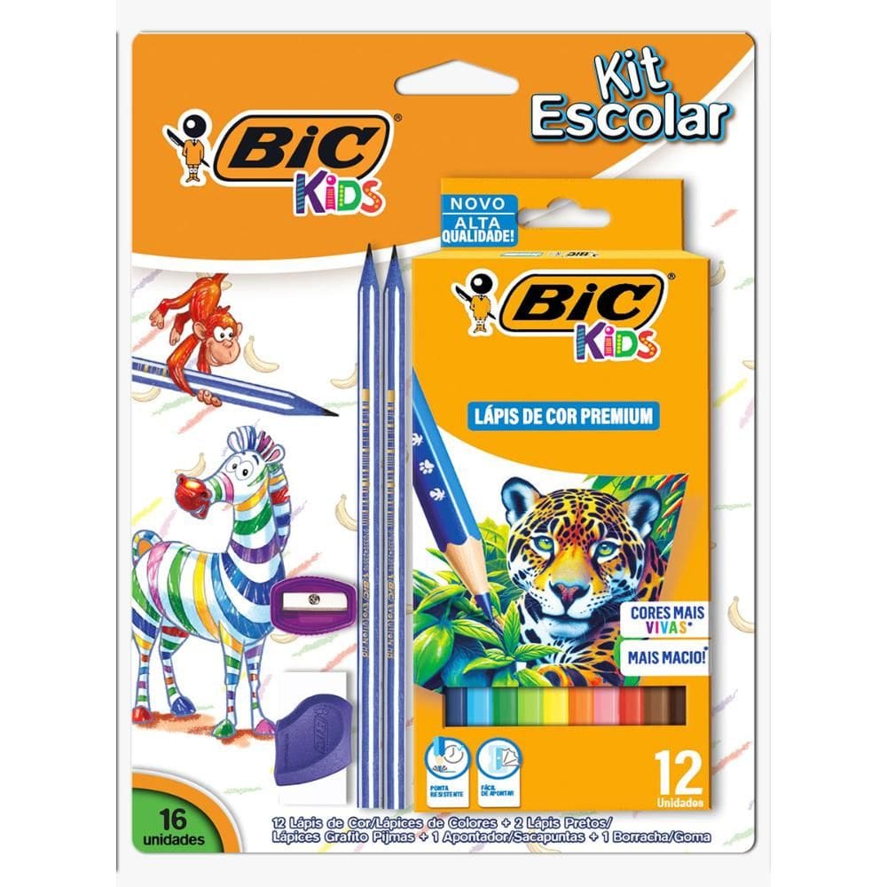 Kit escolar Kids com 16 itens - Bic