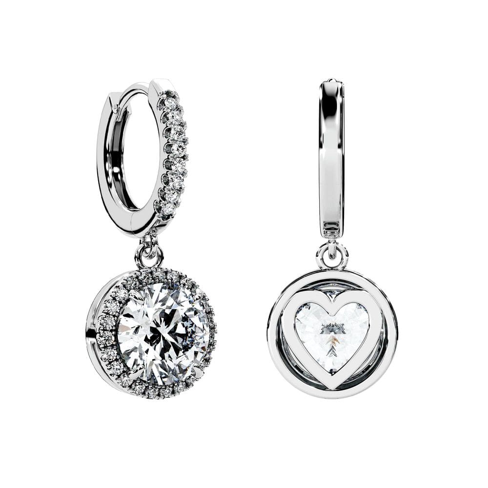 Brincos SIGALIT Moissanite Halo Solitaire S925 em prata