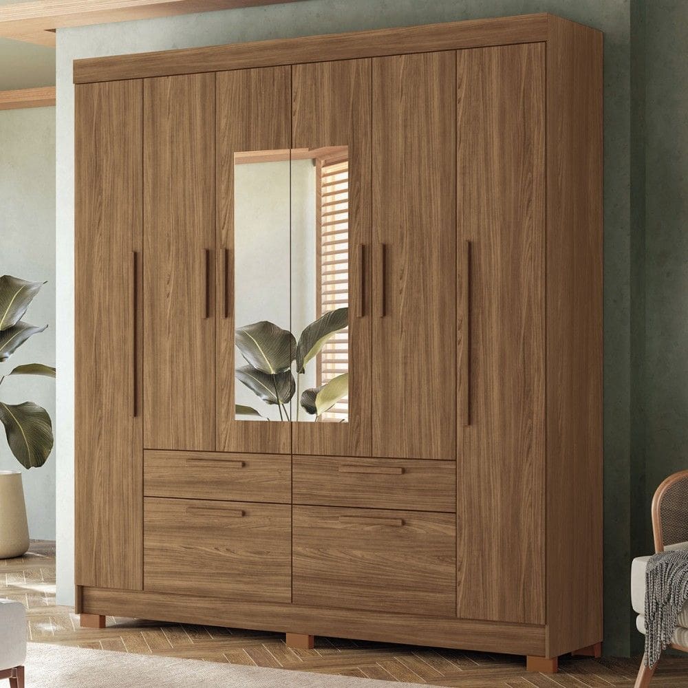 MP - Guarda Roupa Casal Pe rola 6 Portas 4 Ga