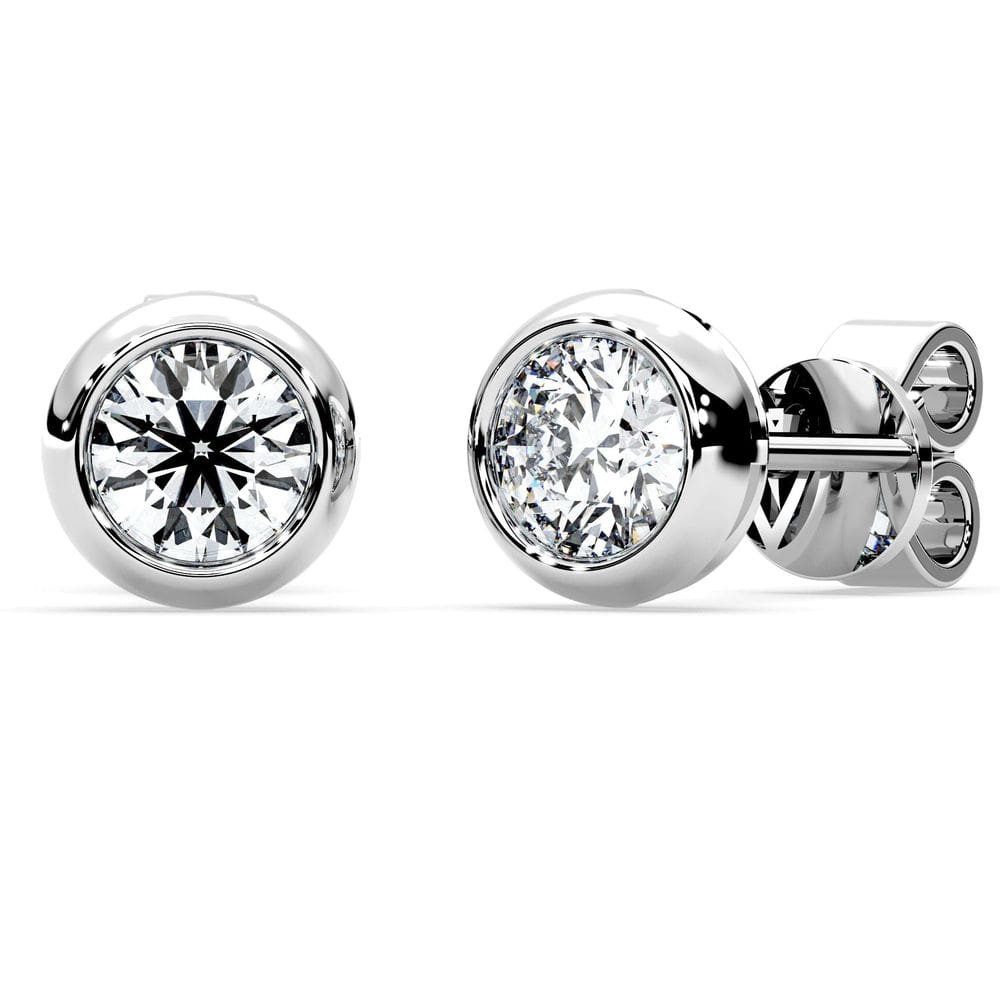 Brinco SIGALIT Moissanite Bezel Solitaire S925 Silver 2 quilates