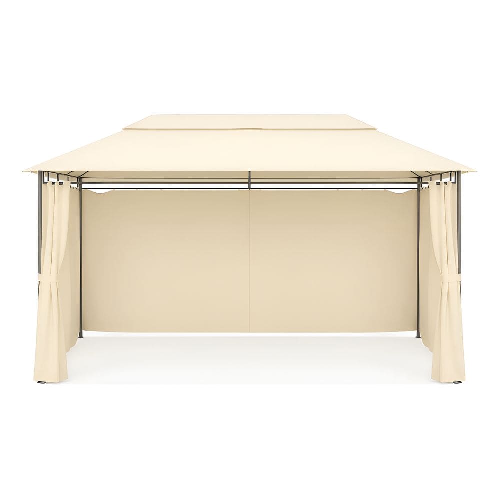 Gazebo Retangular Importado Com Cortinas 270x300x400 Cm Bege