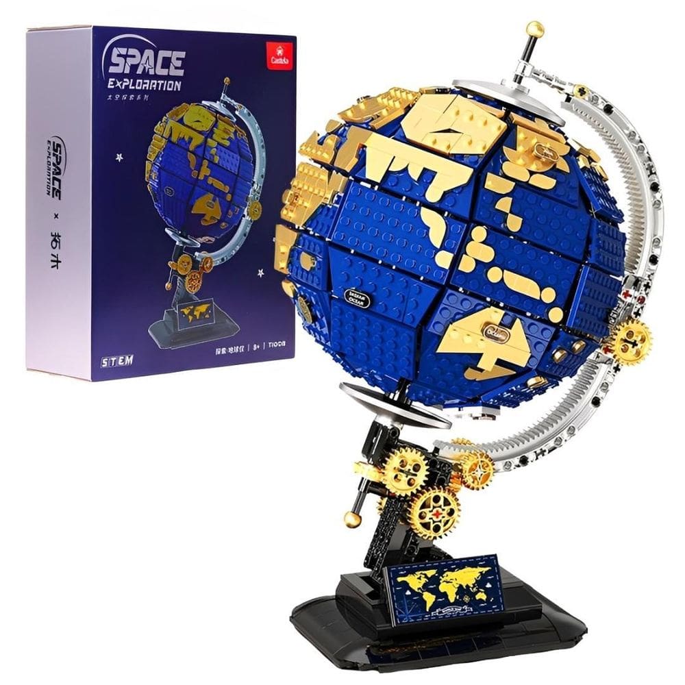 Blocos De Montar Globo Terrestre Modular 1455 Peças Castela