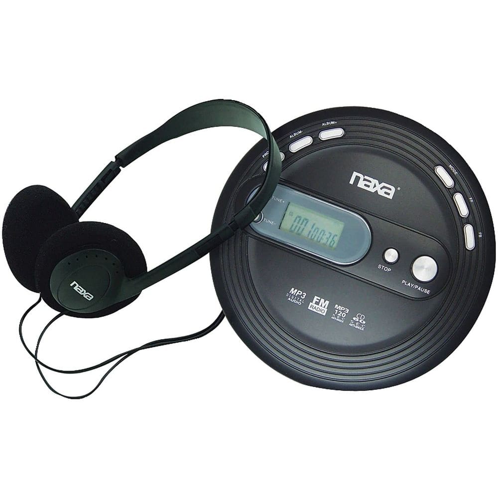 Leitor portátil de CD MP3 Naxa NPC-330 com rádio FM Anti-Shock