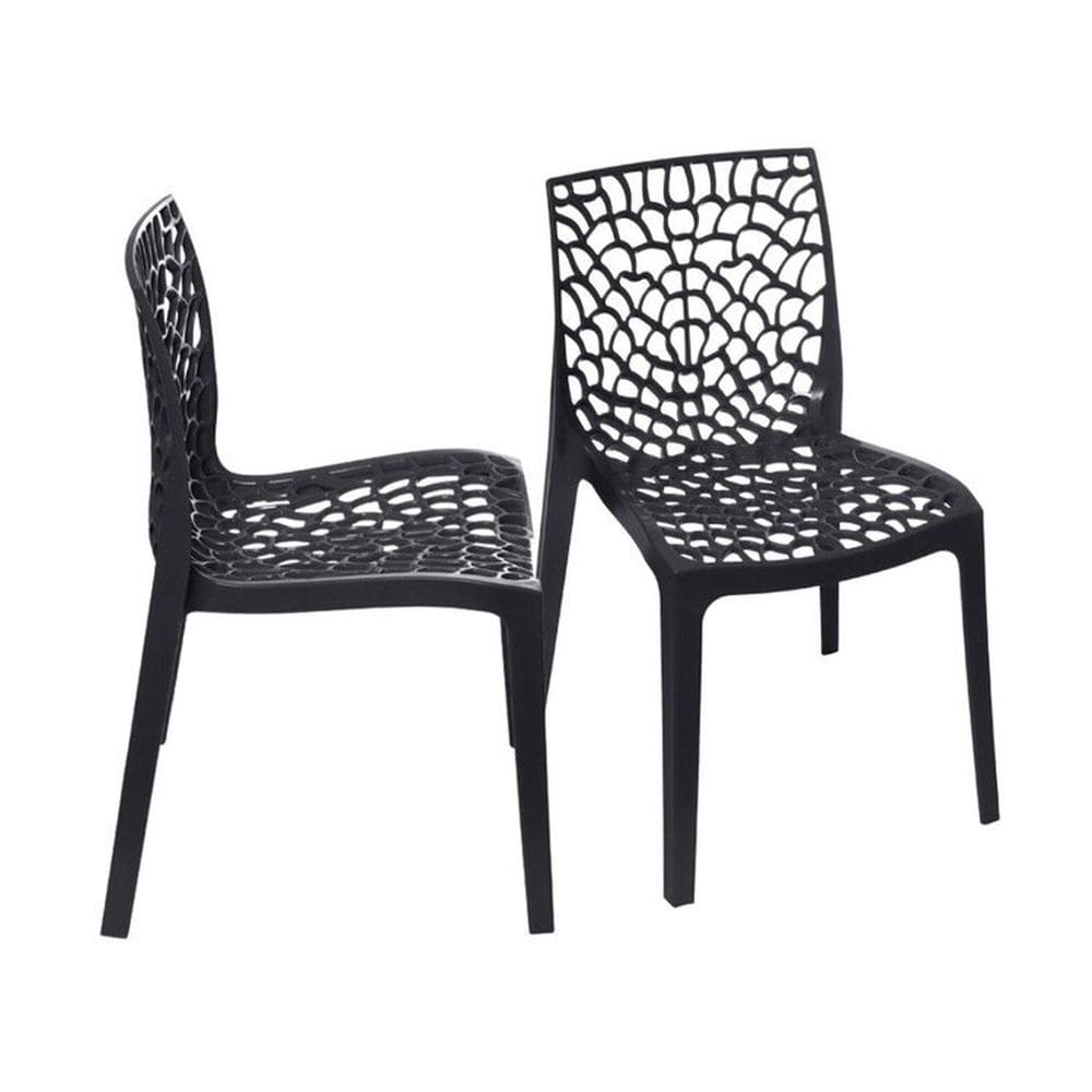 Cadeira Gruvyer para Sala de Jantar Kit com 2 Unidades Preto