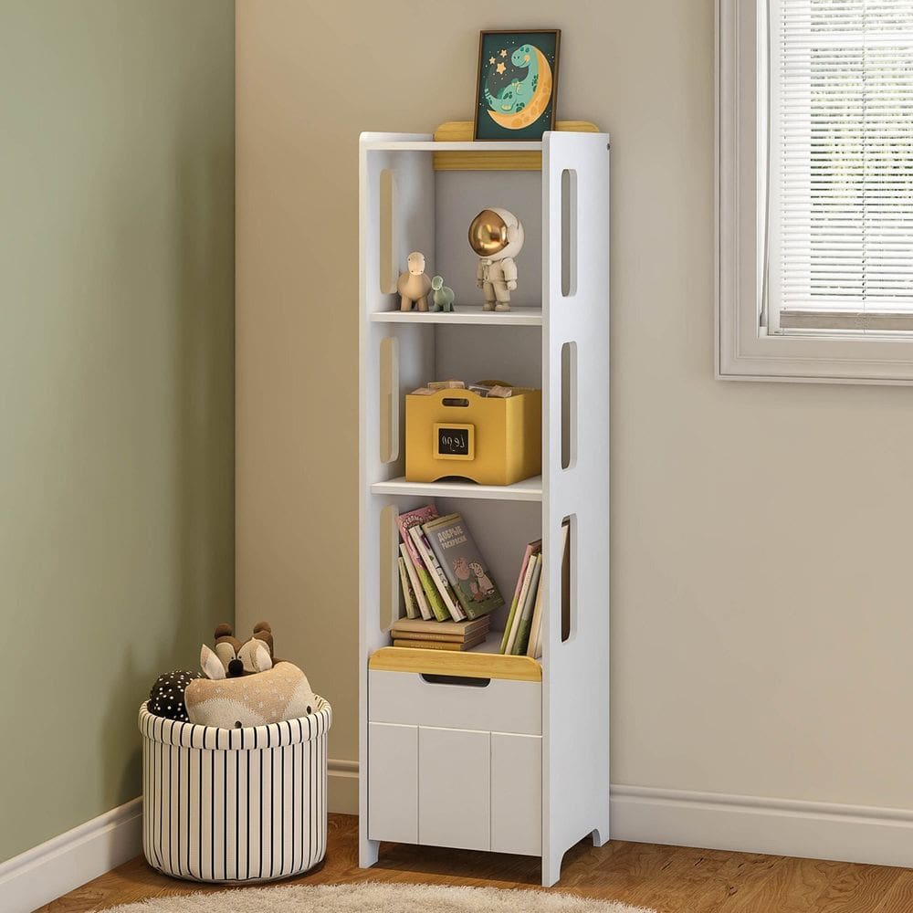 Estante 3 Nichos com Porta Petit Casatema Madeiraoriginals Branco/Mel