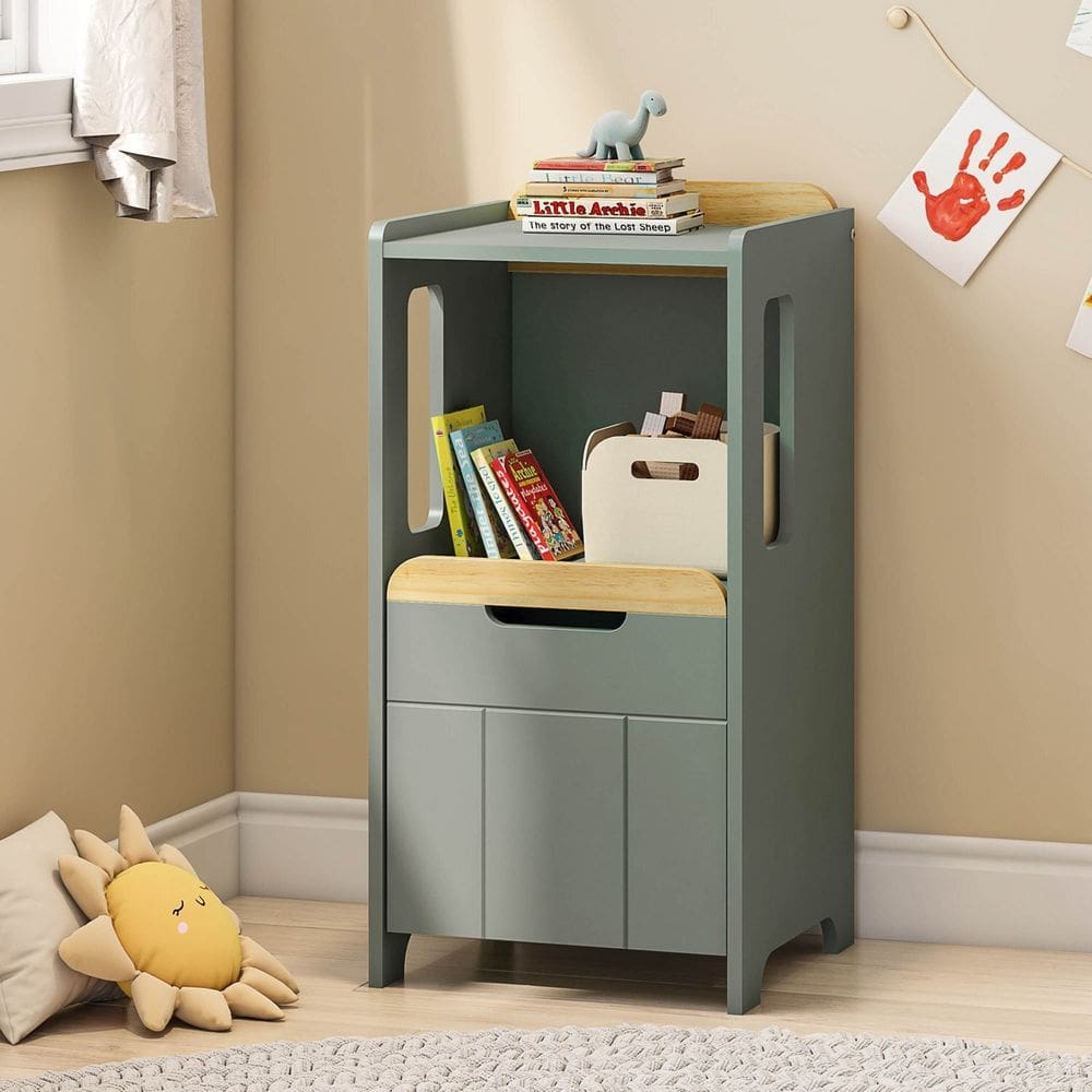 Estante Nicho com Porta Petit Casatema Madeiraoriginals Verde/Mel