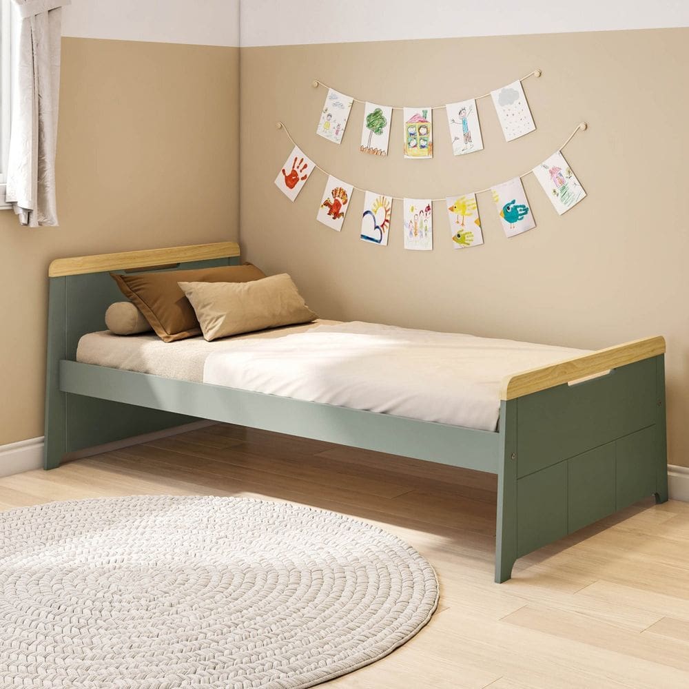 Cama Solteiro com Led Petit Casatema Madeiraoriginals Verde/Mel