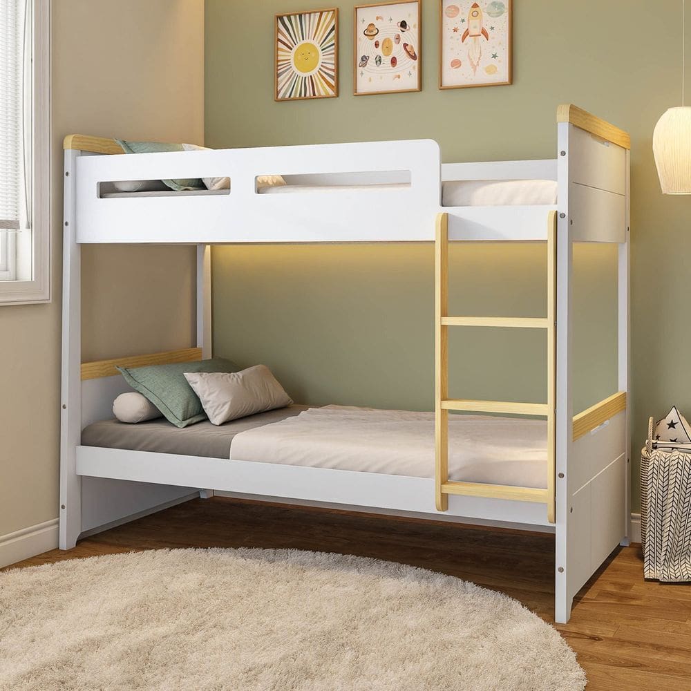 Beliche com Led Lateral Petit Casatema Madeiraoriginals Branco/Mel