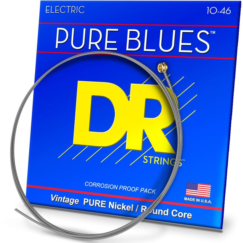 Cordas de guitarra elétrica DR Strings Pure Blues 10-46 Gauge