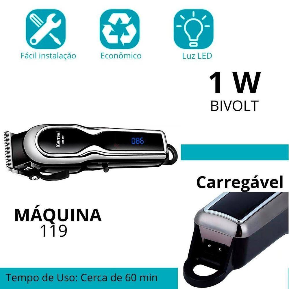 Maquininha Kemei Para Barbearia Compacta E Forte