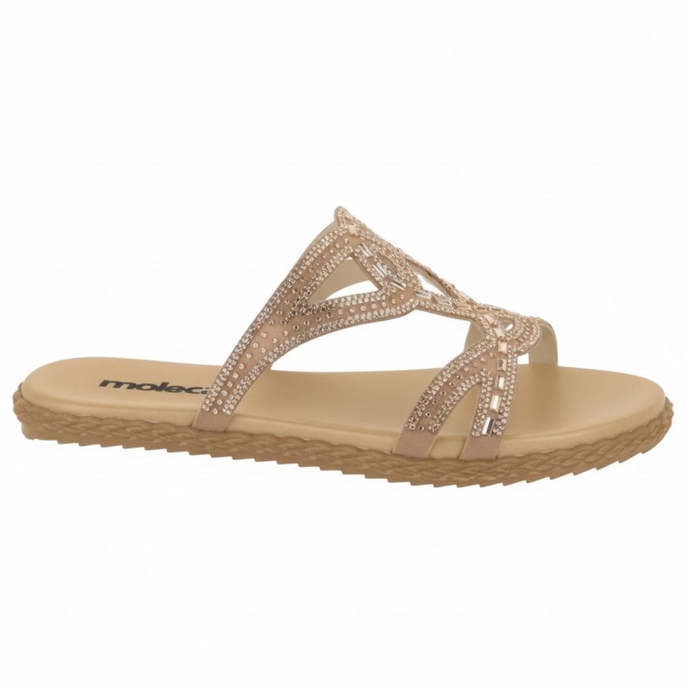 Rasteira Feminina Moleca Calce Facil Tiras Strass 5452.143