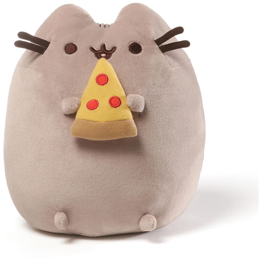 Pizza para lanches GUND Pusheen de pelúcia 24 cm cinza