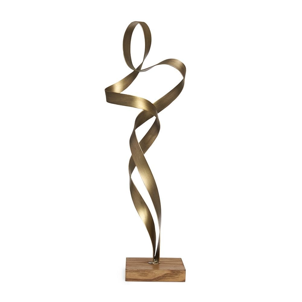 Escultura Decorativa Abstrata em Metal Bronze 54cm 21565 Mart