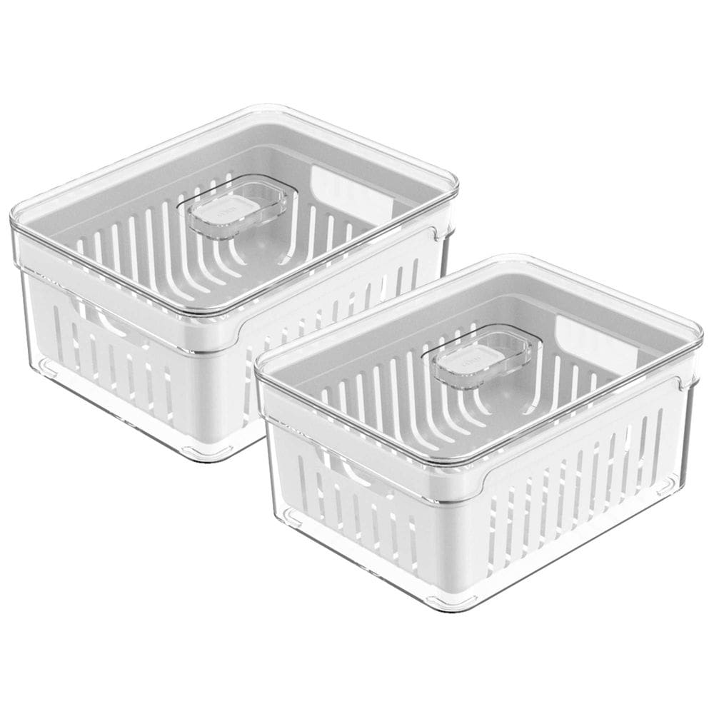 Conjunto de 2 Organizadores de Geladeira com Cesto Clear Fresh 2,2L - Ou