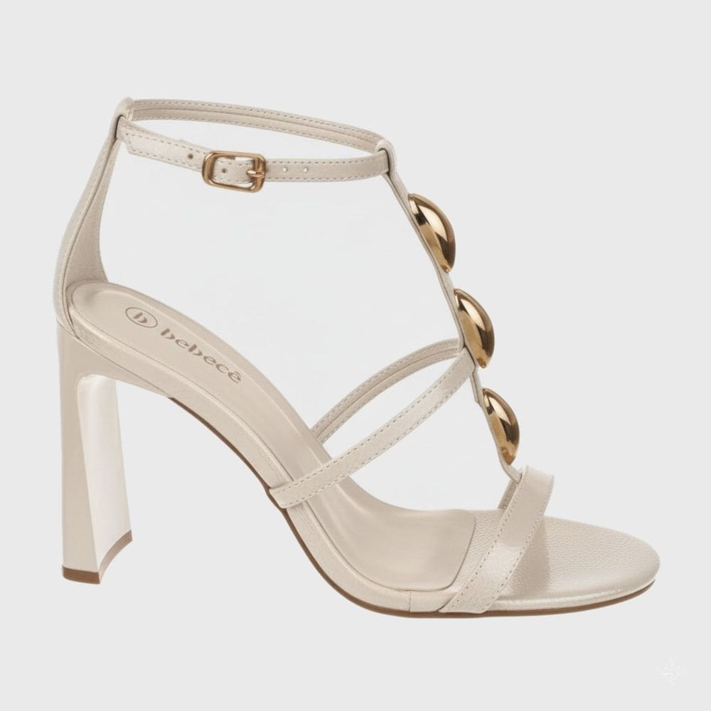 Sandália Social Bebecê Salto Alto Metalizado T8620-162