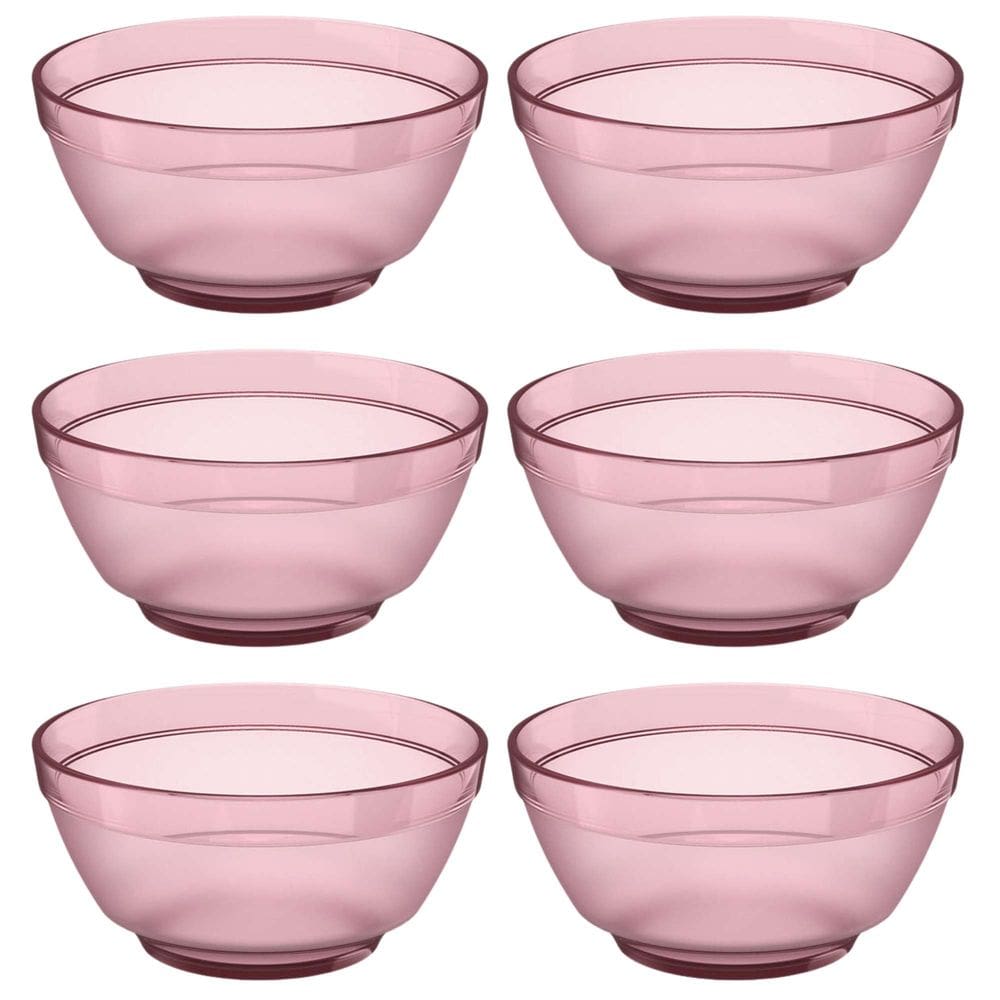 Conjunto de 6 Bowls Luna Rosa Translucido 350ml - Ou
