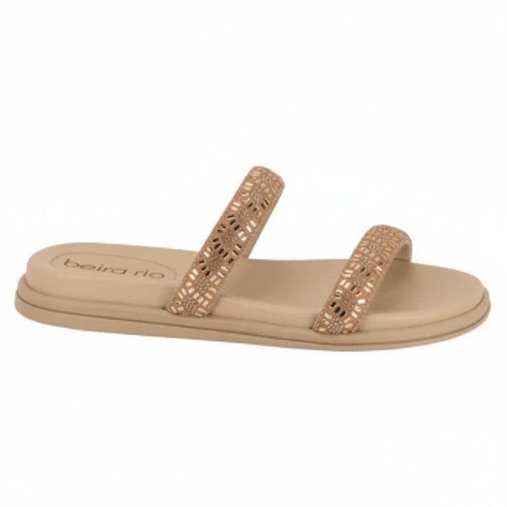 Chinelo Papete Feminino Beira Rio Tiras De Brilho 8488.122