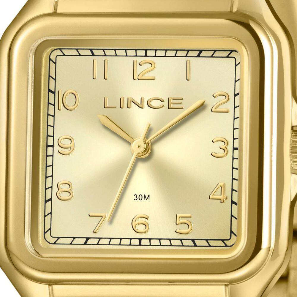Relógio Lince Feminino Dourado Quadrado Lqgm046l30 | Casas Bahia