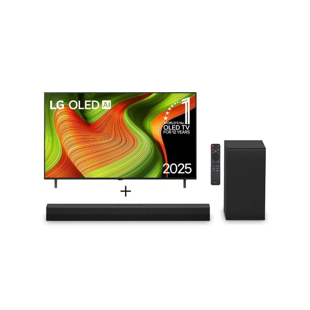 Smart TV LG OLED AI B5 4K de 65” 2025 + Soundbar S40T 300W RMS, 2.1 Canais, Dolby Digital