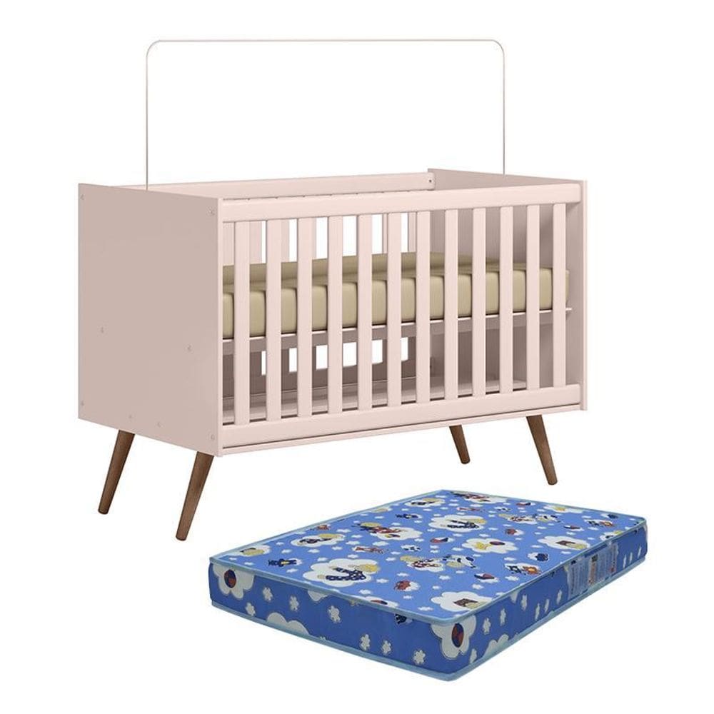 Berço Mini Cama Q Encanto Retrô com Colchão Baby Physical - Qmovi