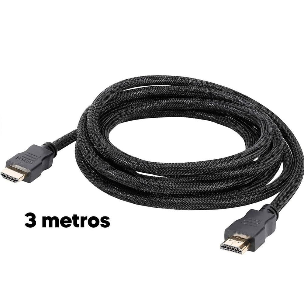 Cabo Hdmi 3 Metros 4K Hd Full Hd Ideal Escritório E Games