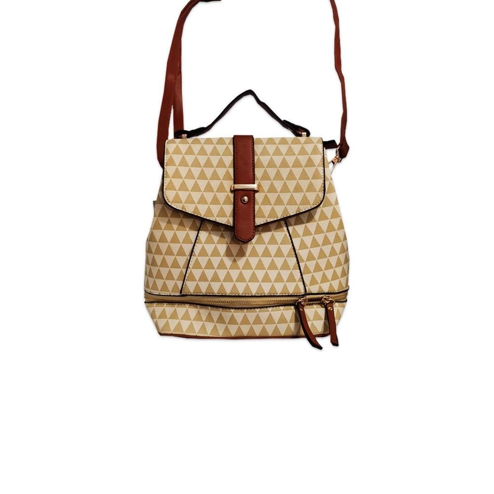 Bolsa Mochila Passeio Elegante Luxo Bege Matelassê