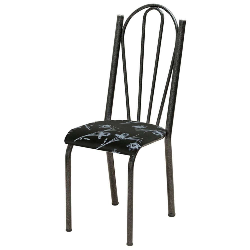 Cadeira Tubular America 021 Cromo Preto ARTEF