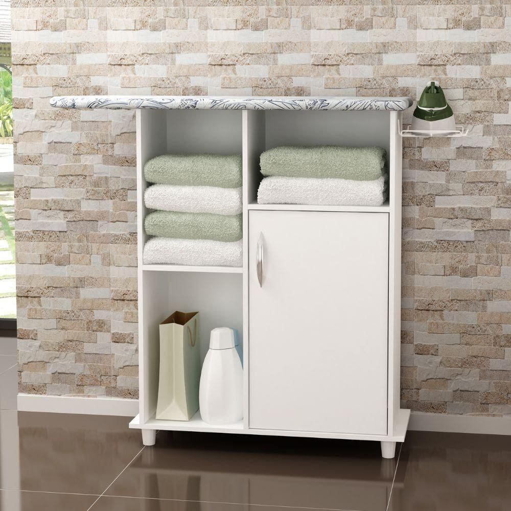 Tábua De Passar Roupa Com 1 Porta Florence Branca Notável Móveis Branca
