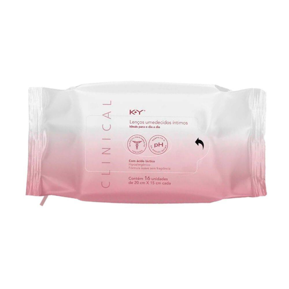 K-Y Clinical Lenços Umedecidos Íntimos 16 Unidades