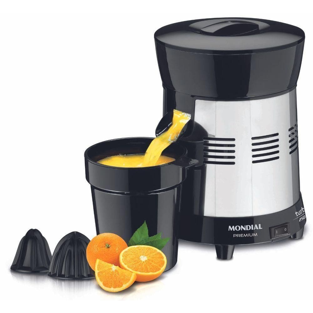 Espremedor De Frutas Mondial 1L 250W E-10 Premium Turbo Preto-inox Bivolt