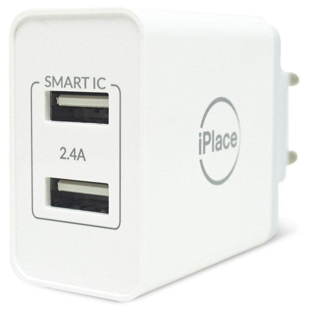 Carregador USB Originais iPlace com 2 saídas - Branco